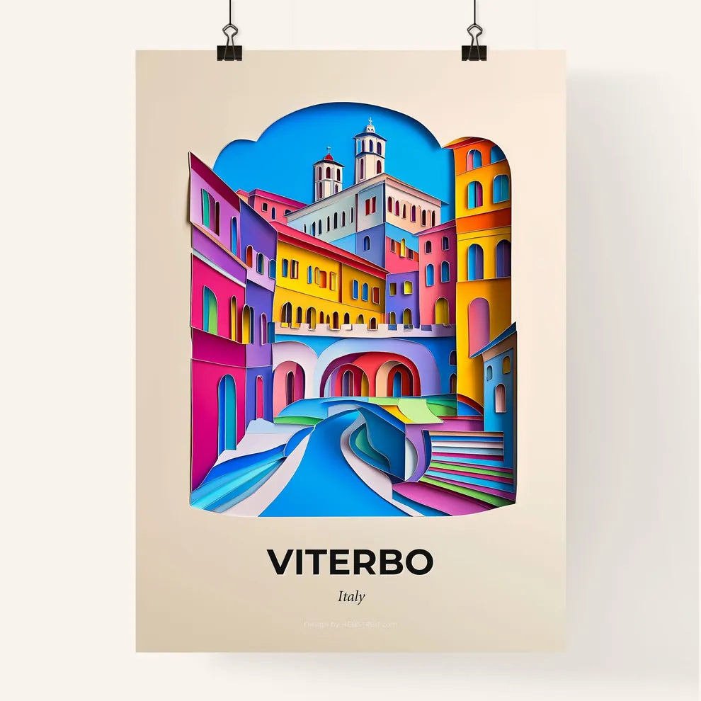 Vivid Viterbo, Italy, Colorful Poster