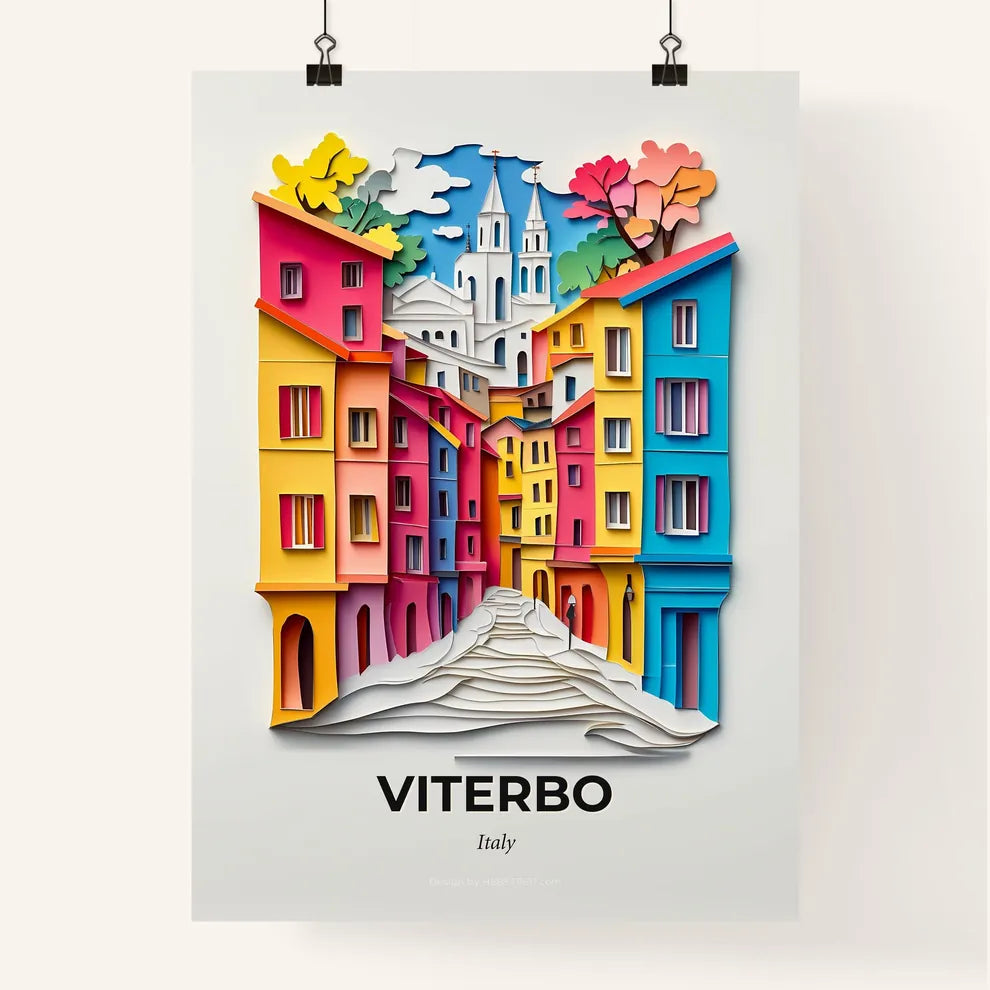 Vivid Viterbo, Italy, Colorful Poster