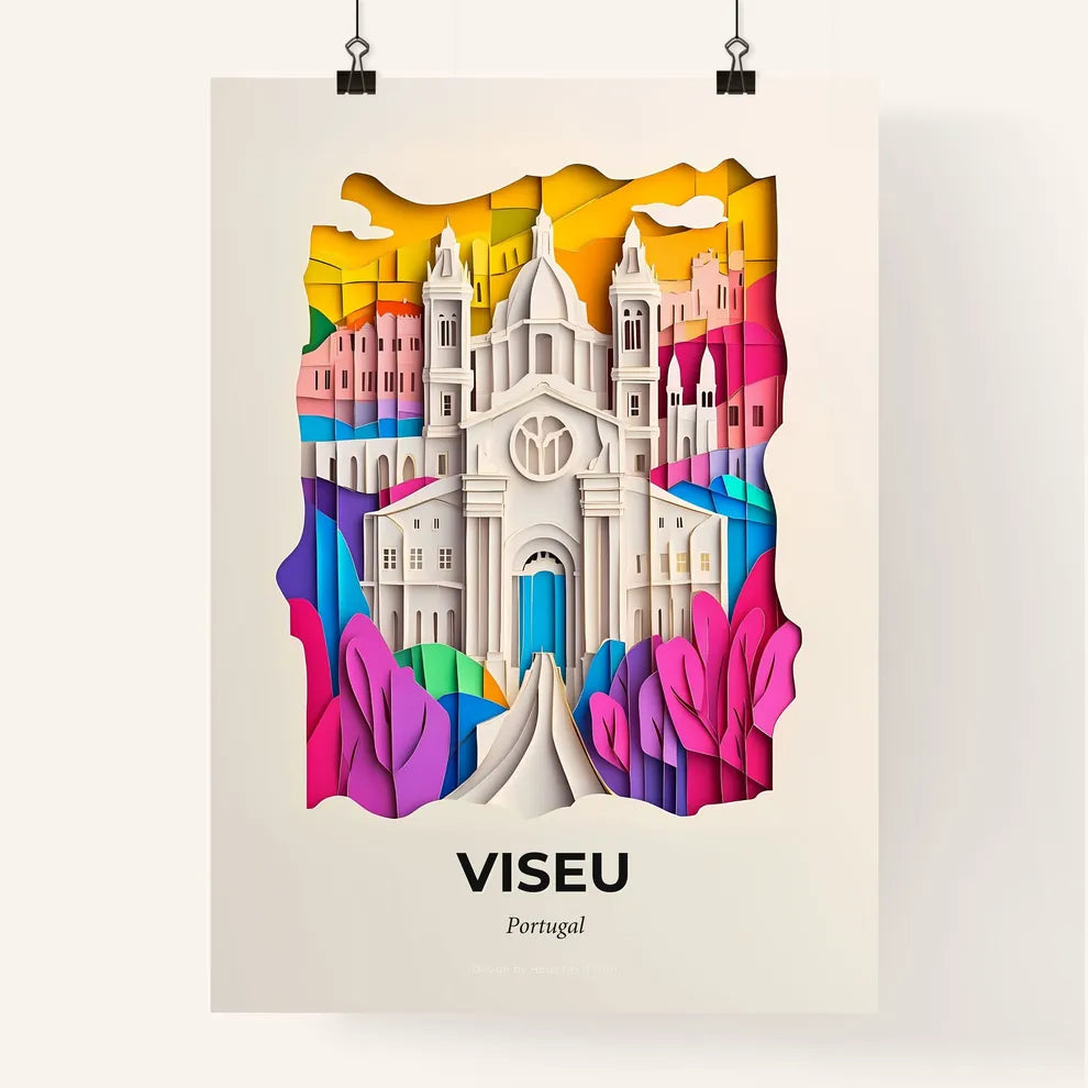 Vivid Viseu, Portugal, Colorful Poster