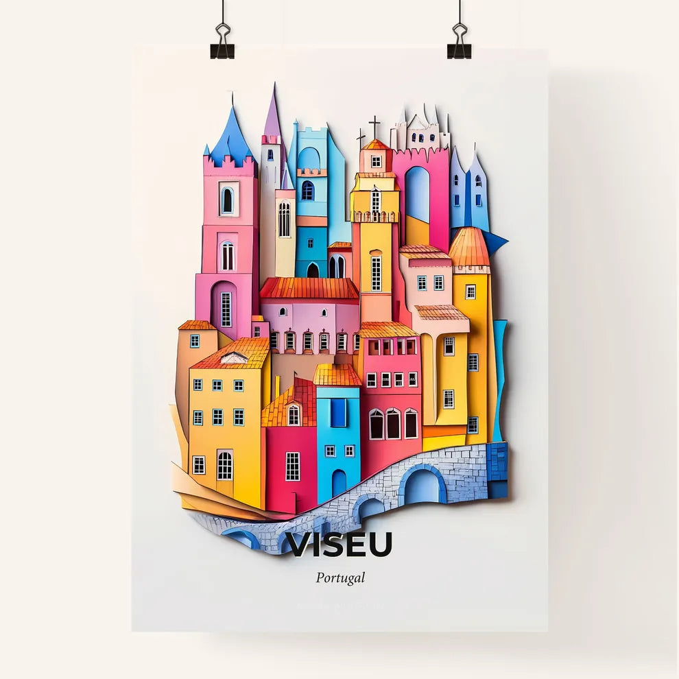 Vivid Viseu, Portugal, Colorful Poster