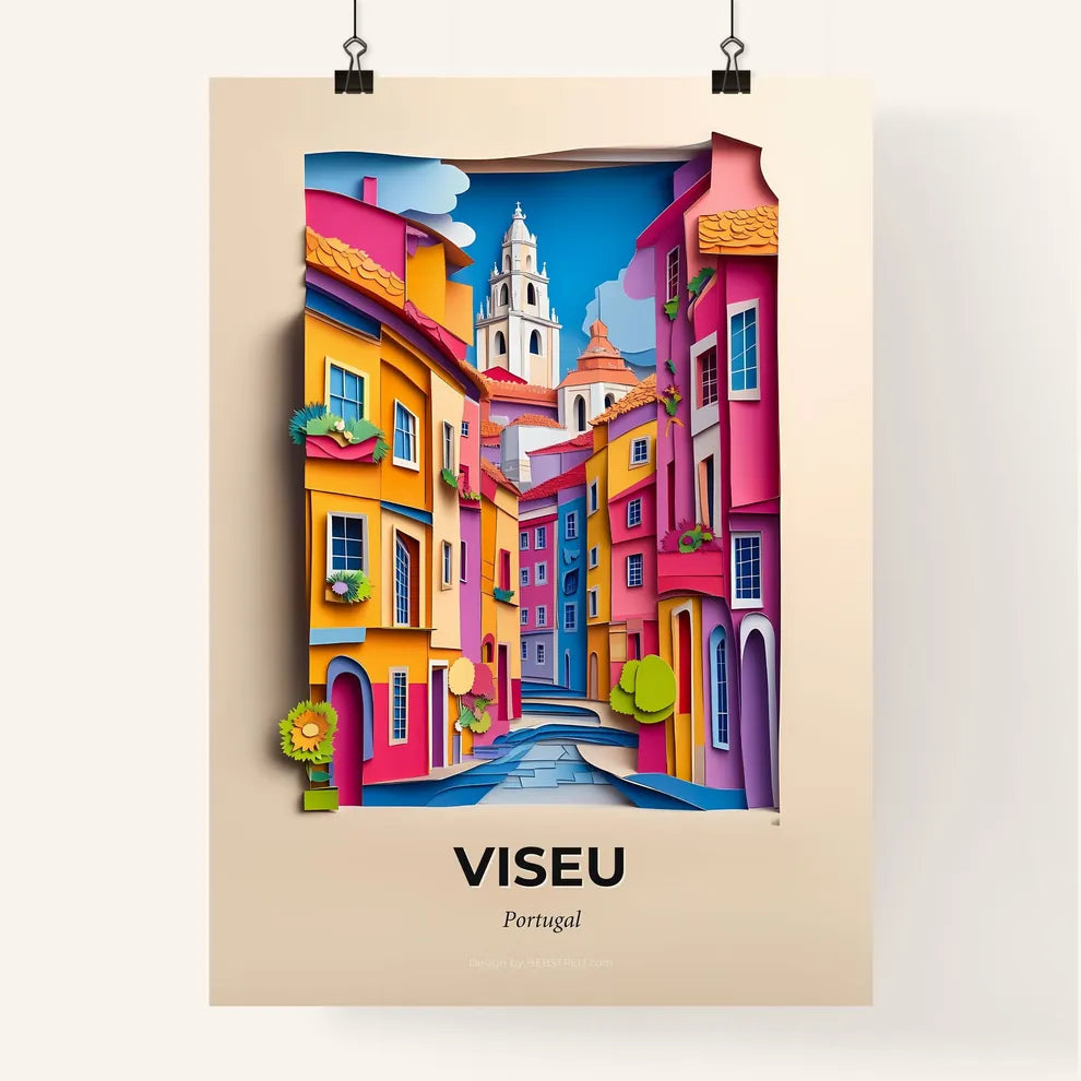 Vivid Viseu, Portugal, Colorful Poster