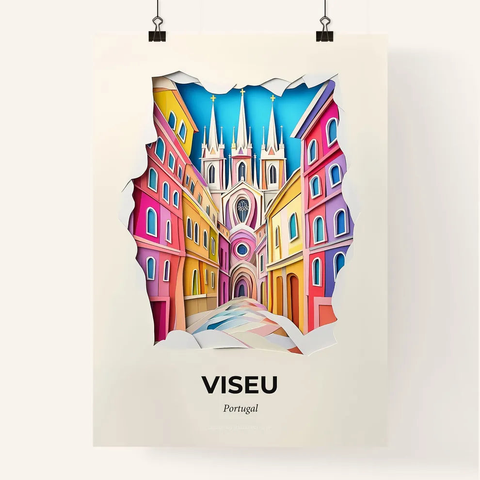 Vivid Viseu, Portugal, Colorful Poster