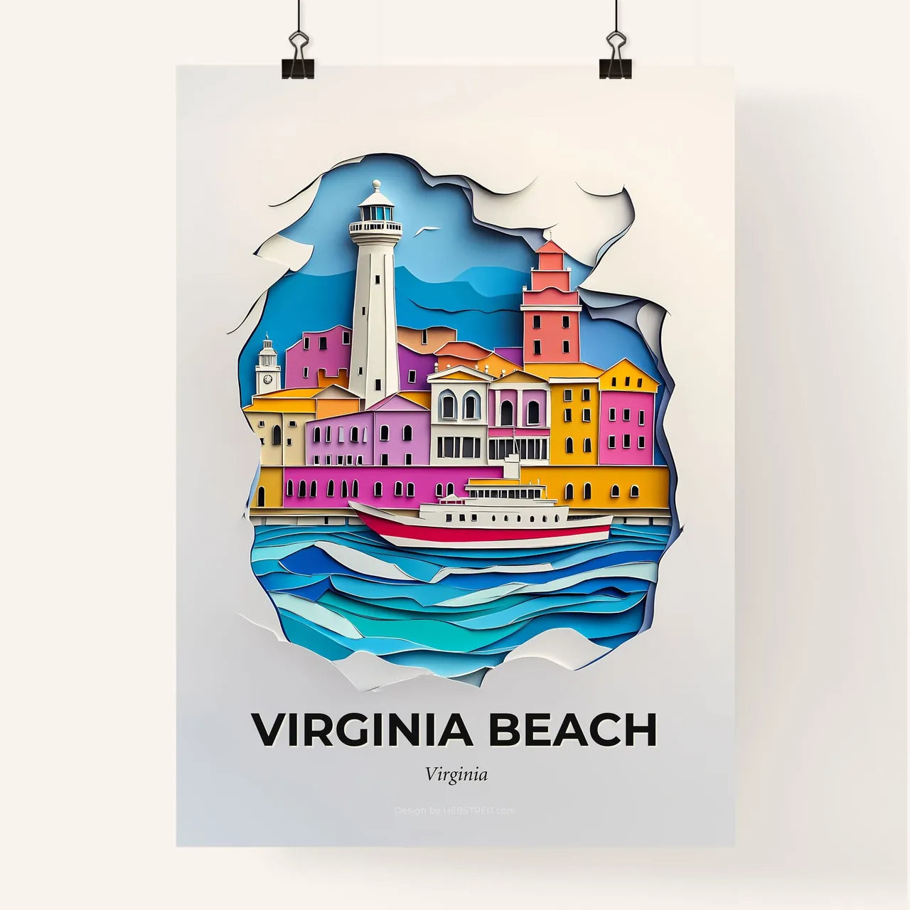 Vivid Virginia Beach, Virginia, Colorful Poster