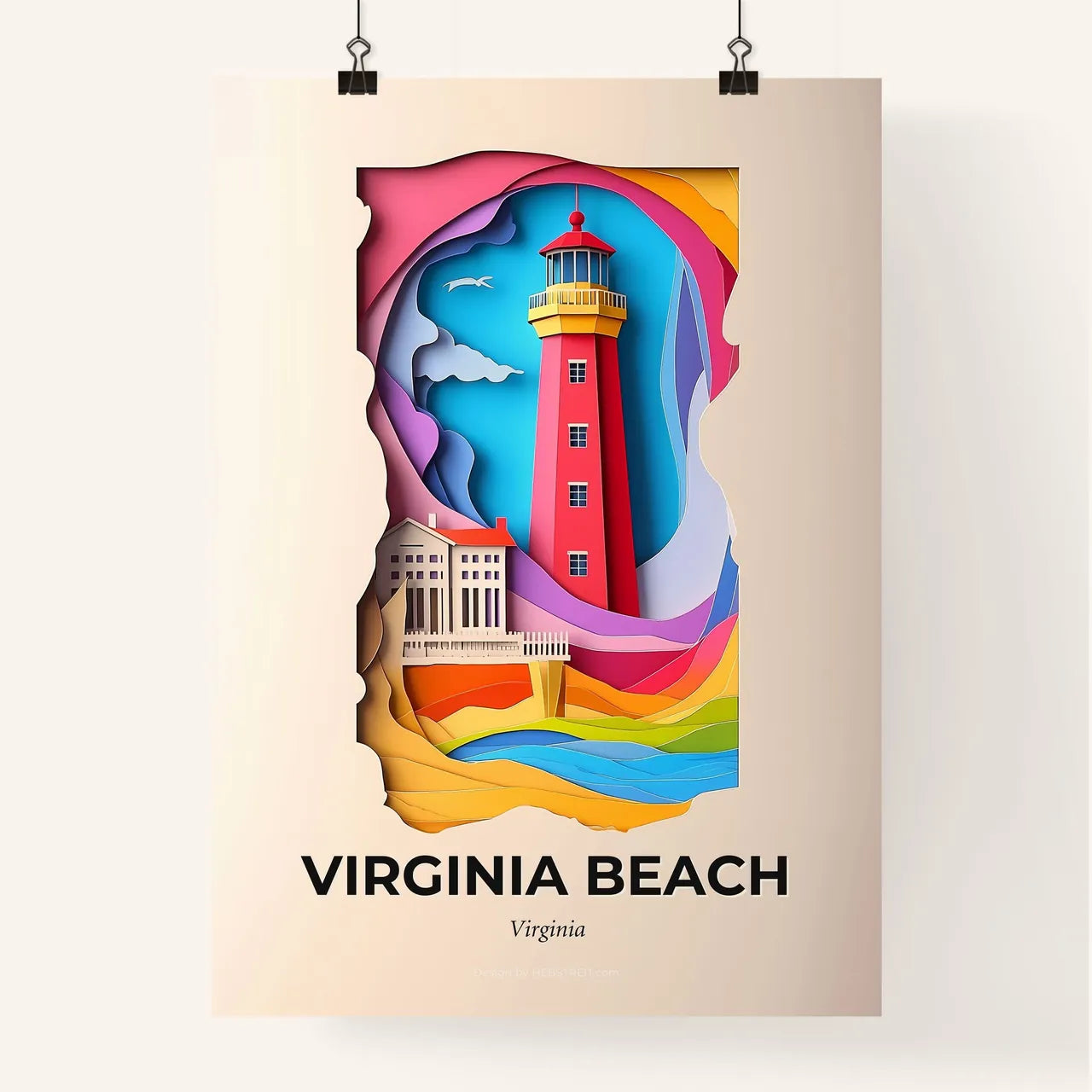 Vivid Virginia Beach, Virginia, Colorful Poster