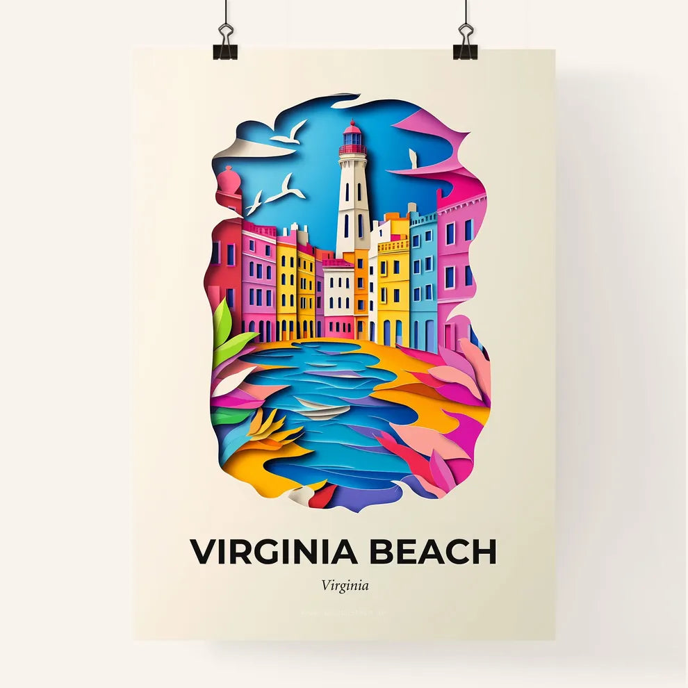 Vivid Virginia Beach, Virginia, Colorful Poster