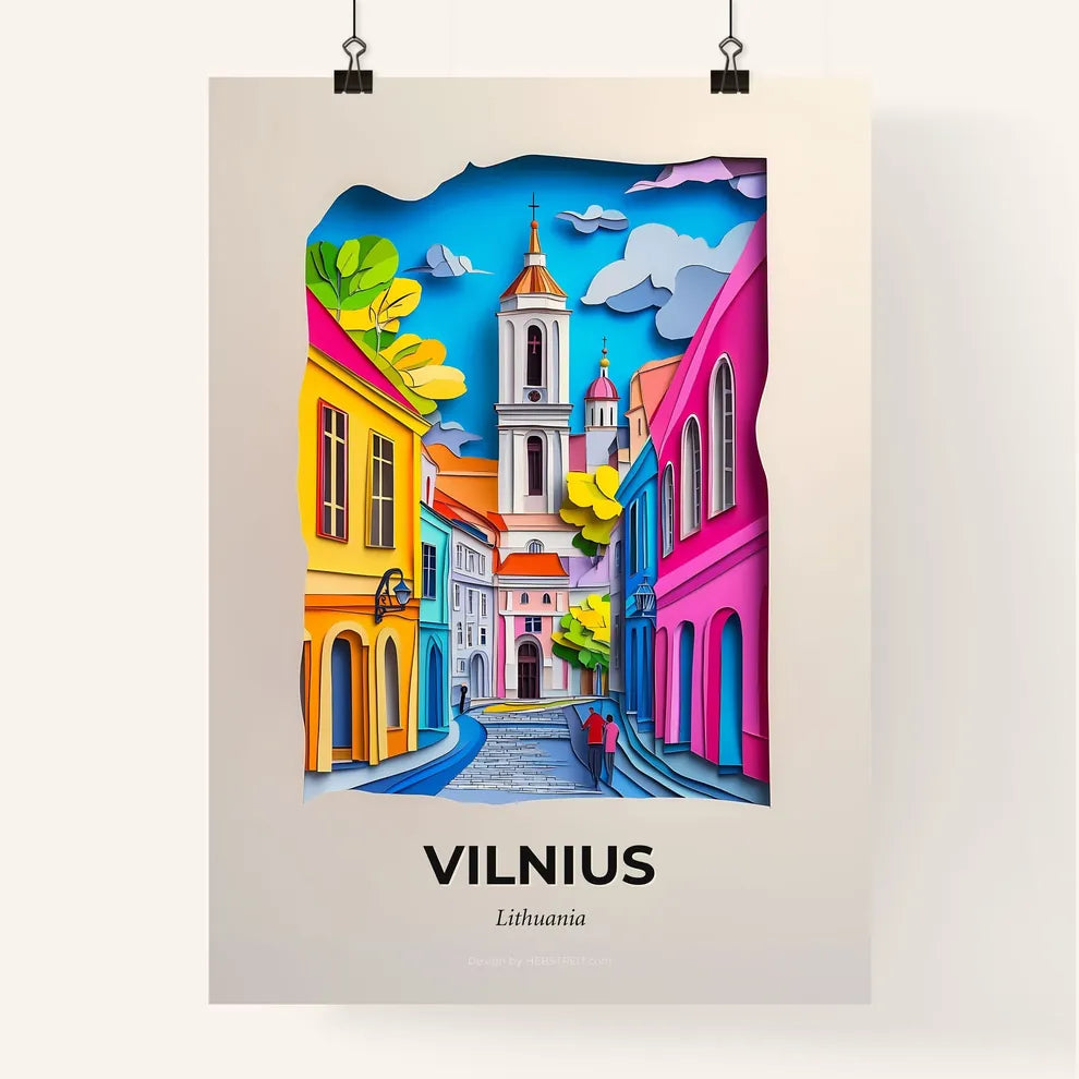 Vivid Vilnius, Lithuania, Colorful Poster
