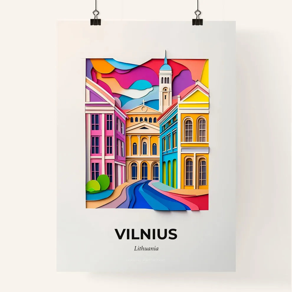 Vivid Vilnius, Lithuania, Colorful Poster