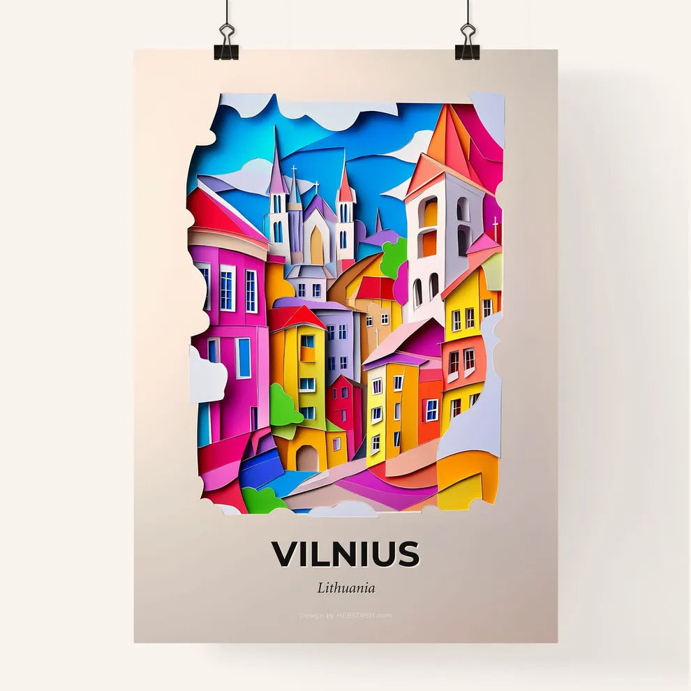 Vivid Vilnius, Lithuania, Colorful Poster