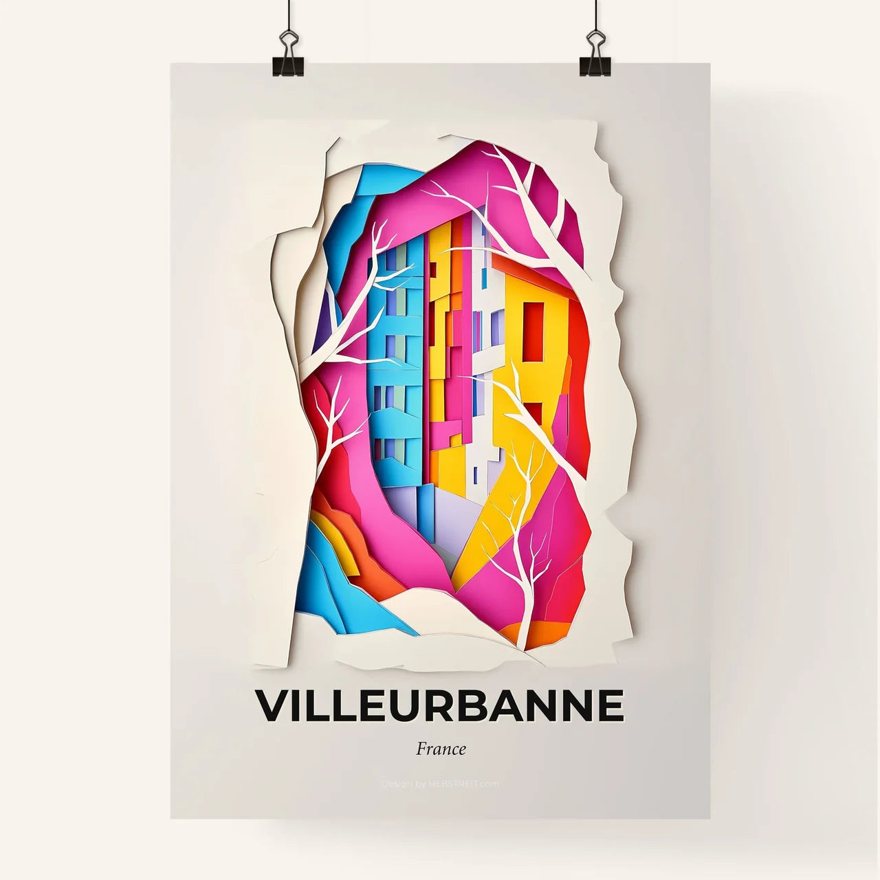 Vivid Villeurbanne, France, Colorful Poster