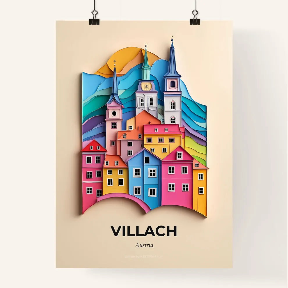 Vivid Villach, Austria, Colorful Poster