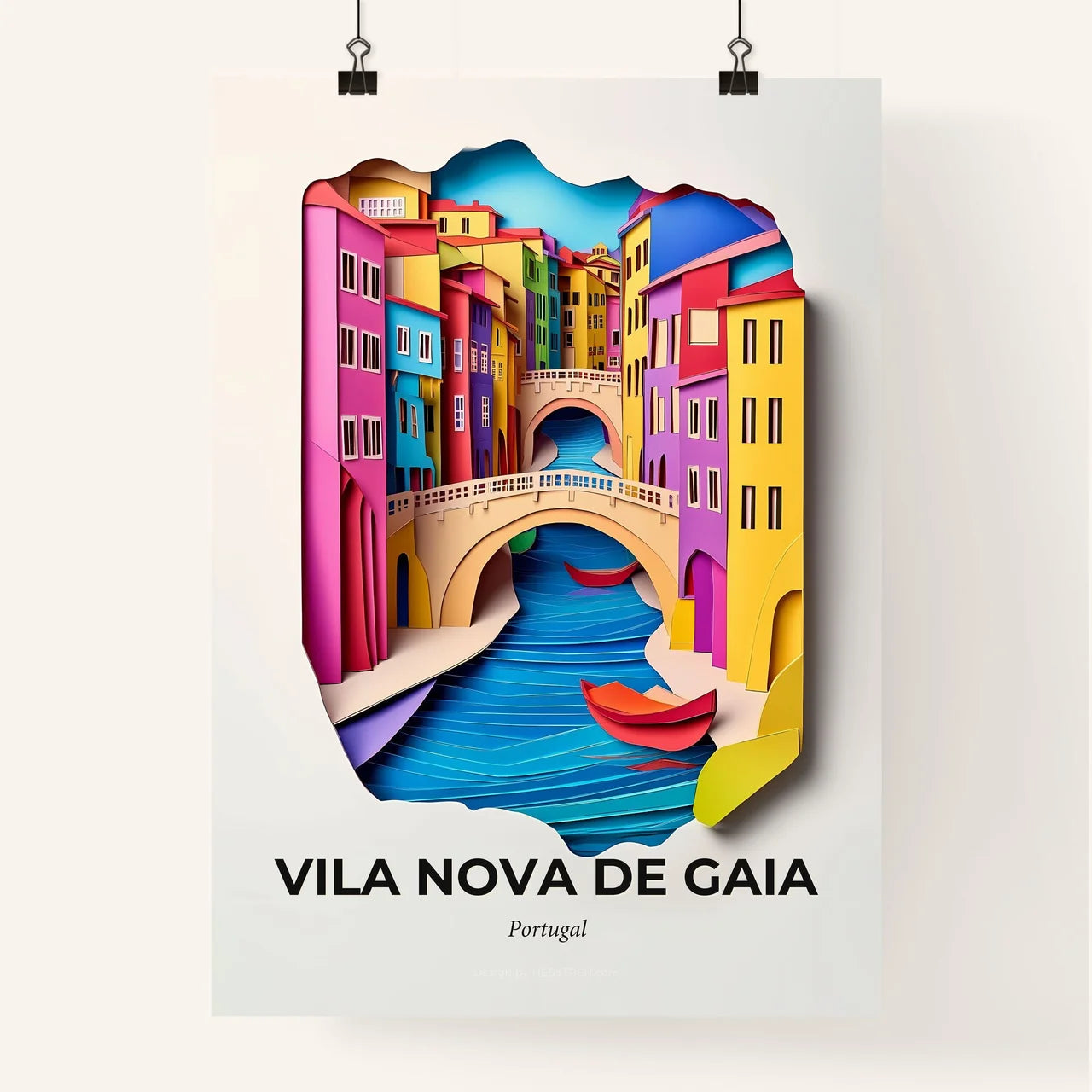 Vivid Vila Nova de Gaia, Portugal, Colorful Poster