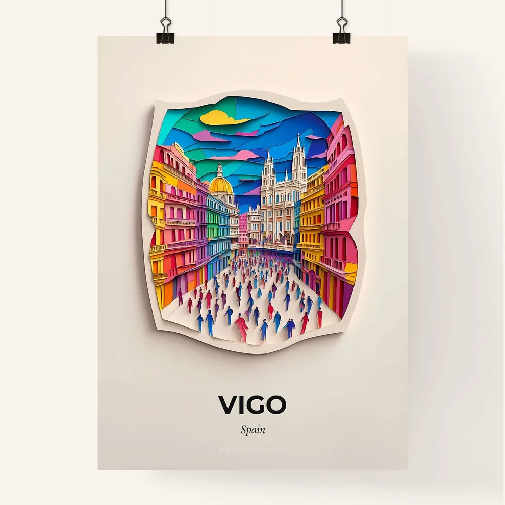 Vivid Vigo, Spain, Colorful Poster