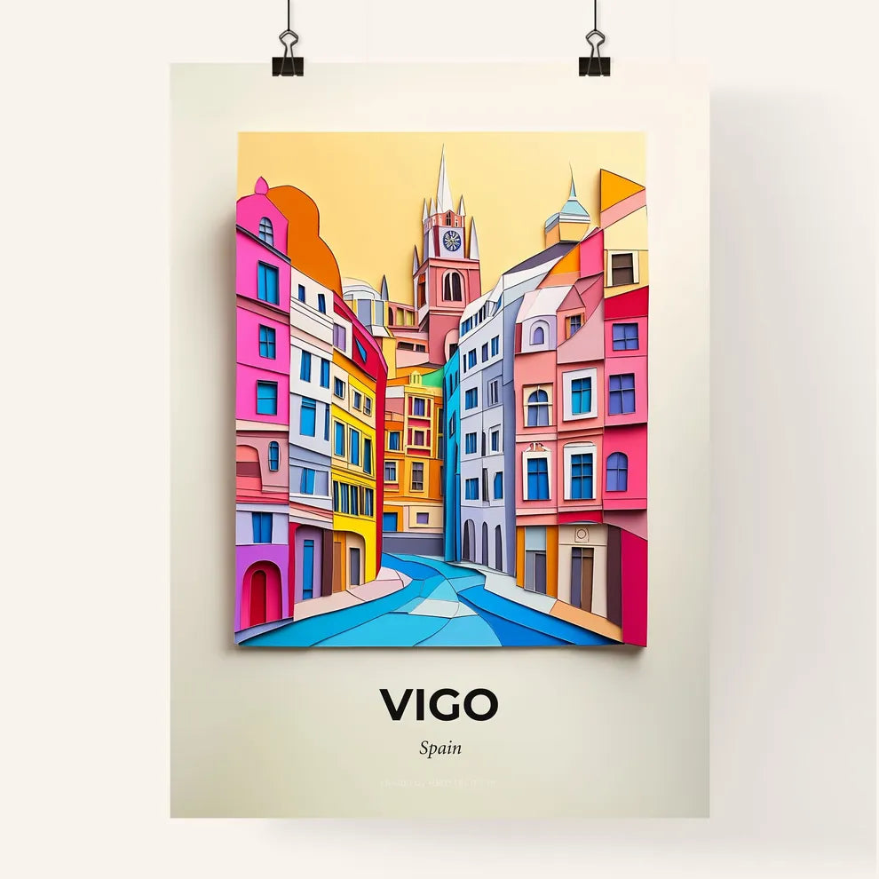 Vivid Vigo, Spain, Colorful Poster