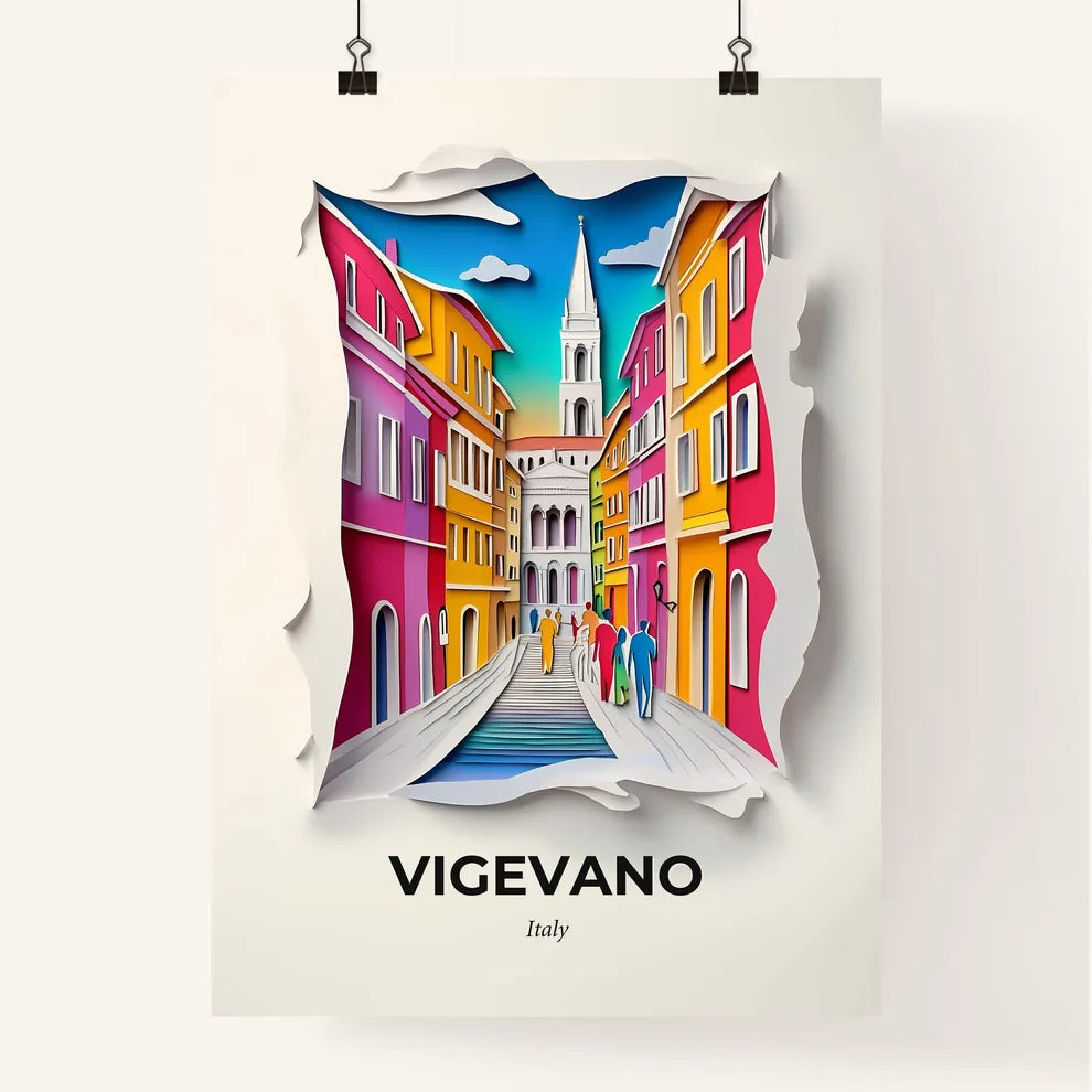 Vivid Vigevano, Italy, Colorful Poster