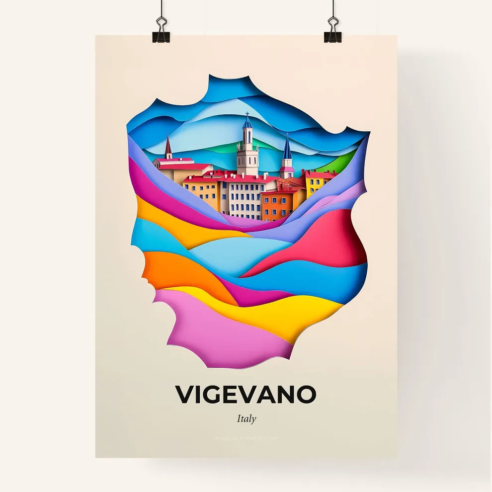 Vivid Vigevano, Italy, Colorful Poster