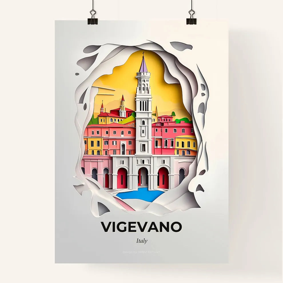 Vivid Vigevano, Italy, Colorful Poster