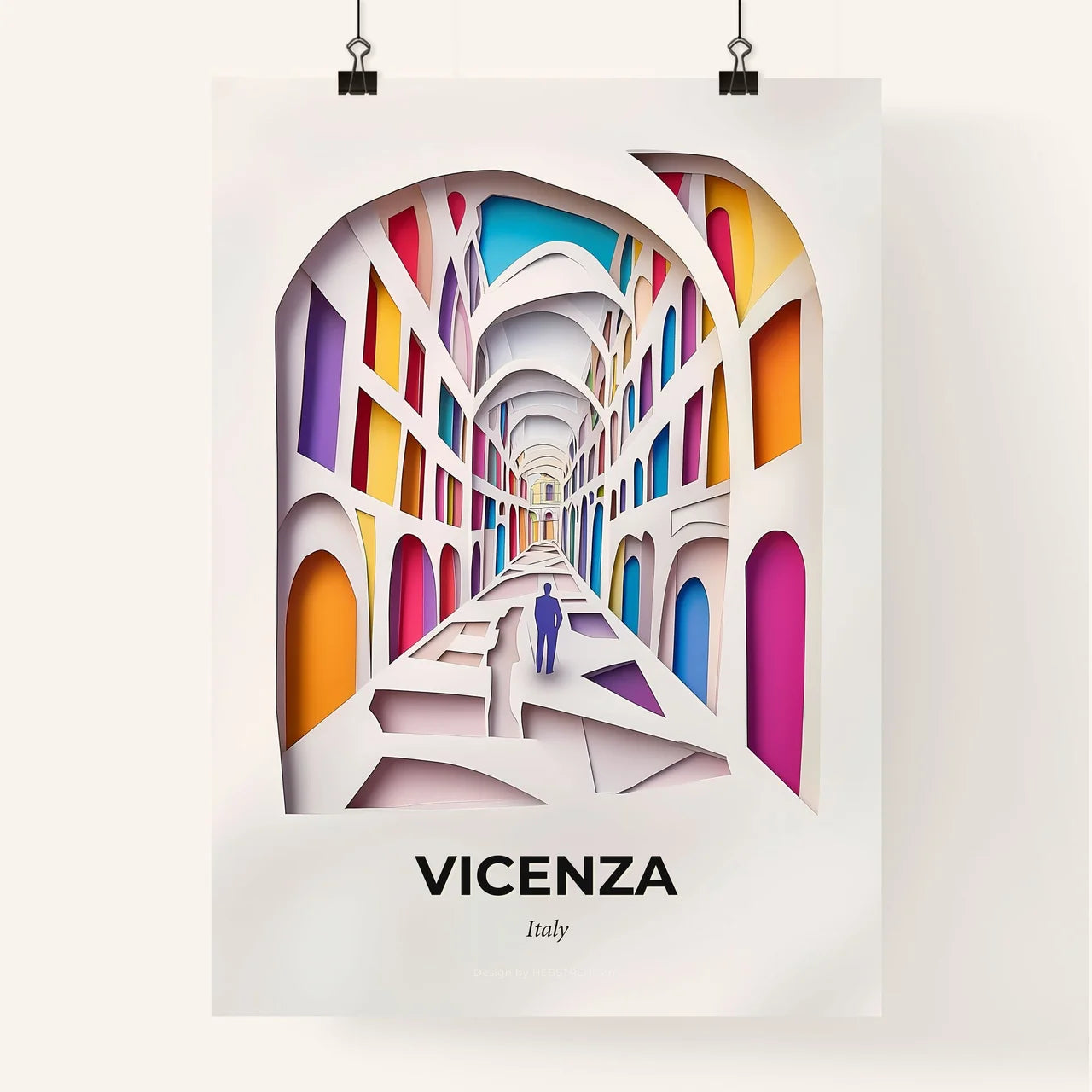 Vivid Vicenza, Italy, Colorful Poster