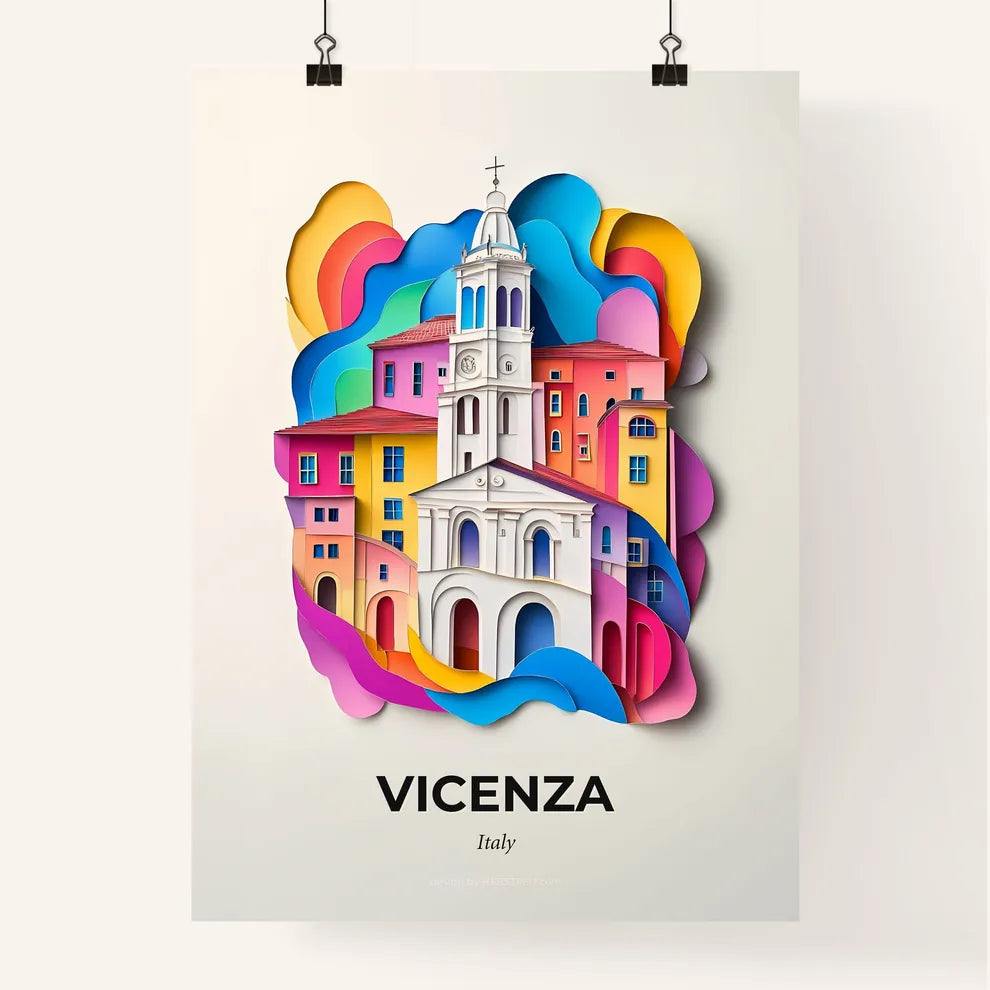 Vivid Vicenza, Italy, Colorful Poster
