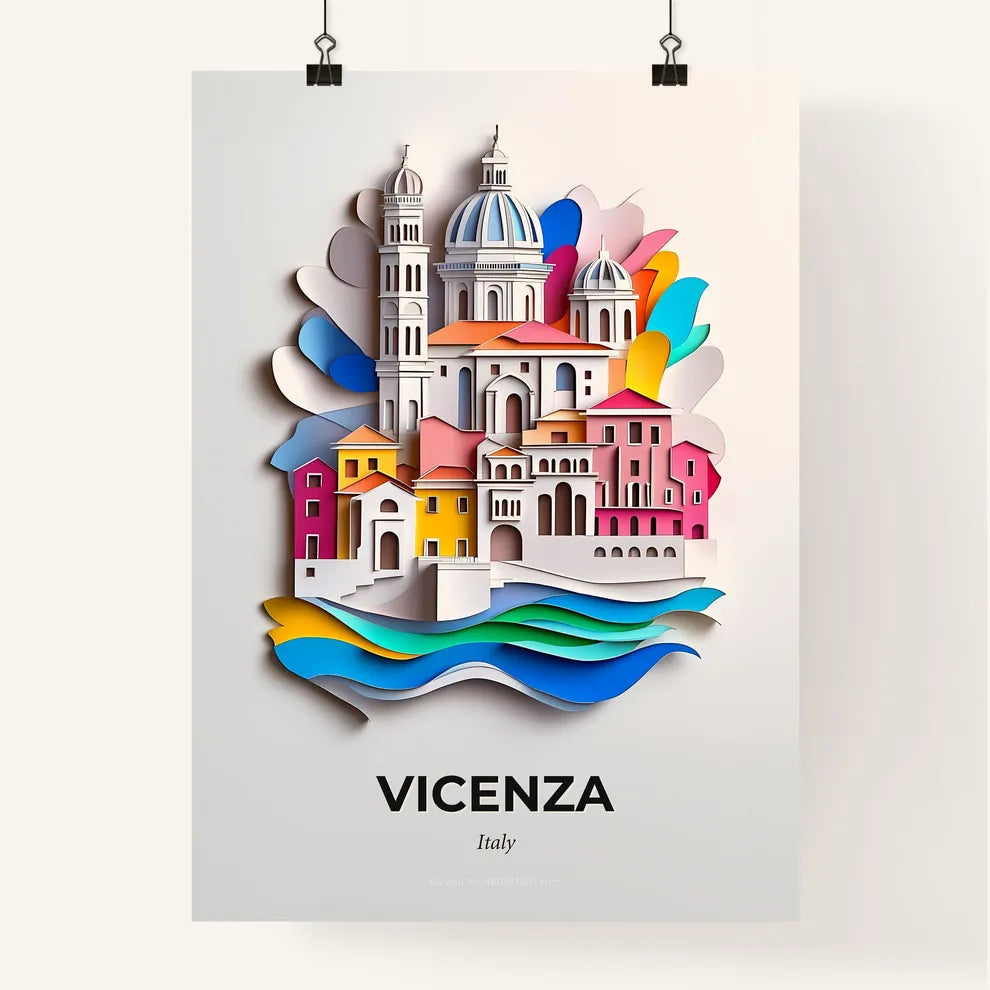 Vivid Vicenza, Italy, Colorful Poster