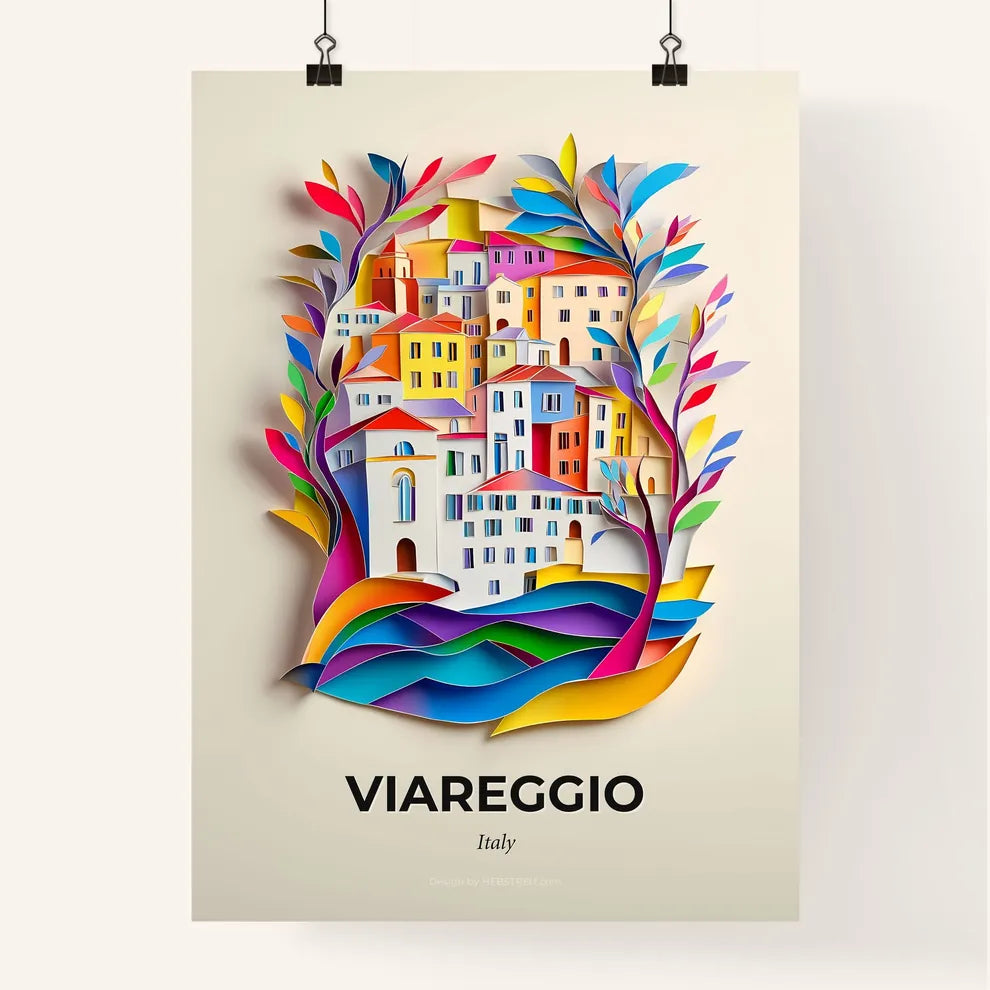 Vivid Viareggio, Italy, Colorful Poster