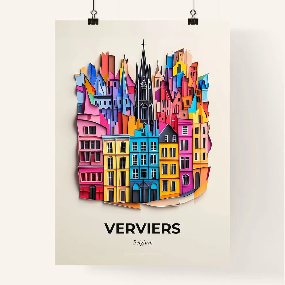Vivid Verviers, Belgium, Colorful Poster