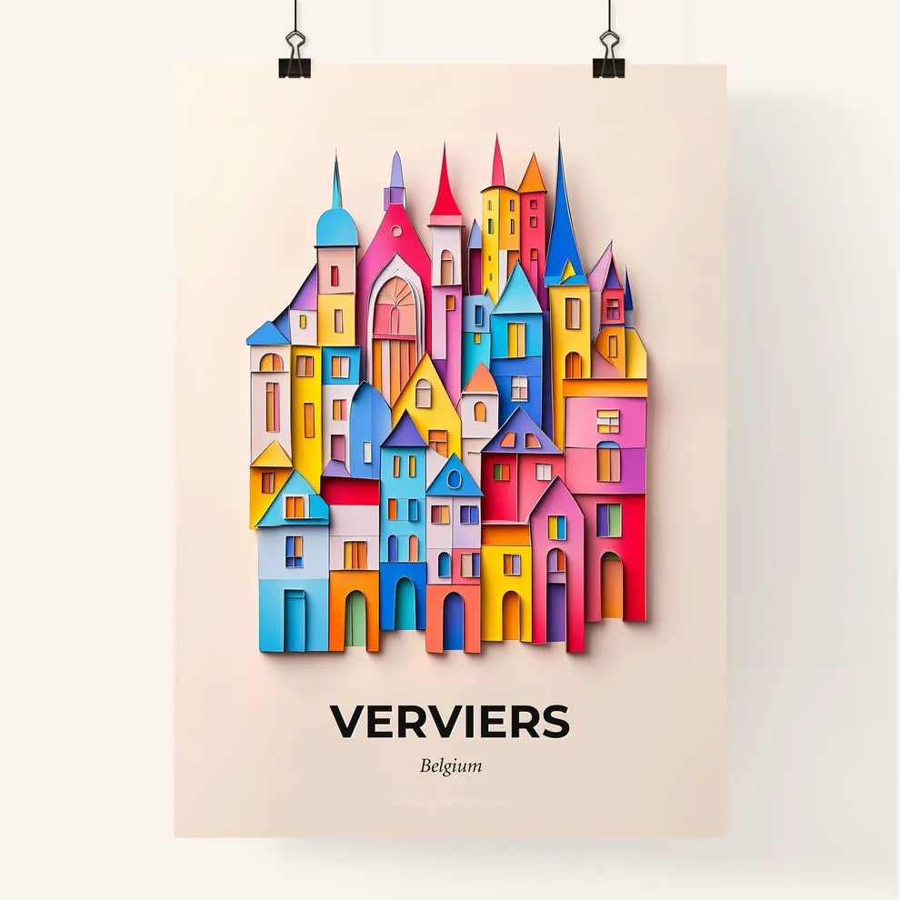 Vivid Verviers, Belgium, Colorful Poster