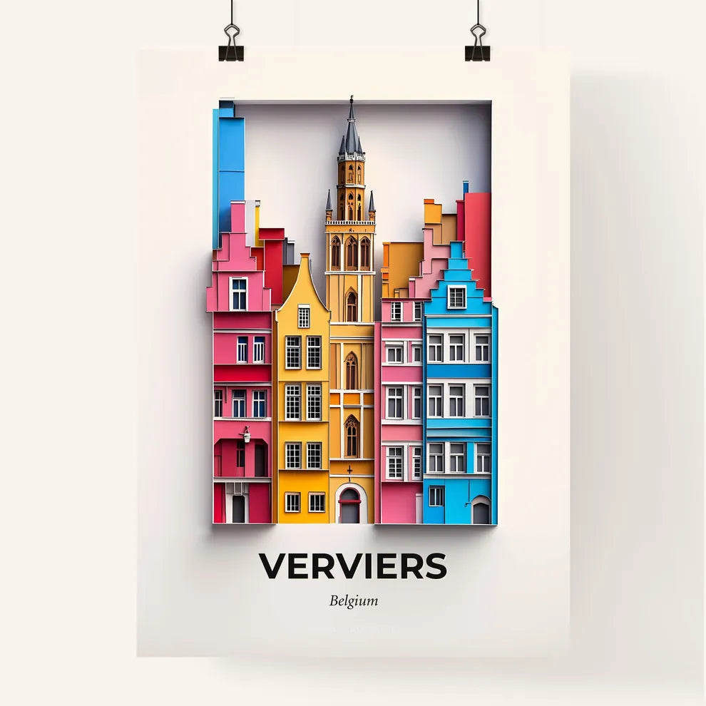 Vivid Verviers, Belgium, Colorful Poster