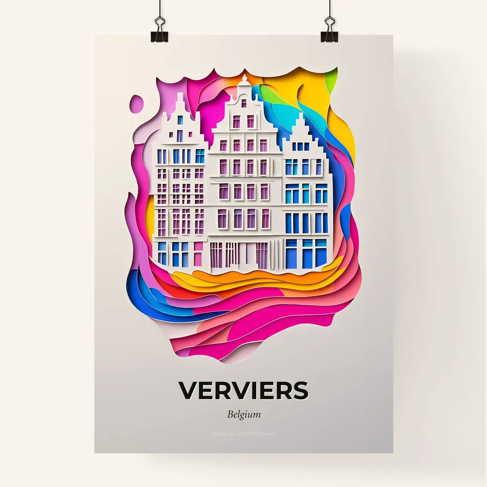 Vivid Verviers, Belgium, Colorful Poster