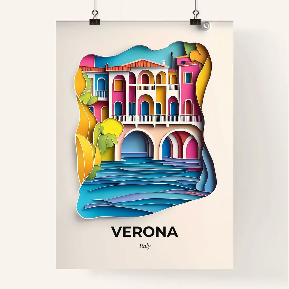 Vivid Verona, Italy, Colorful Poster