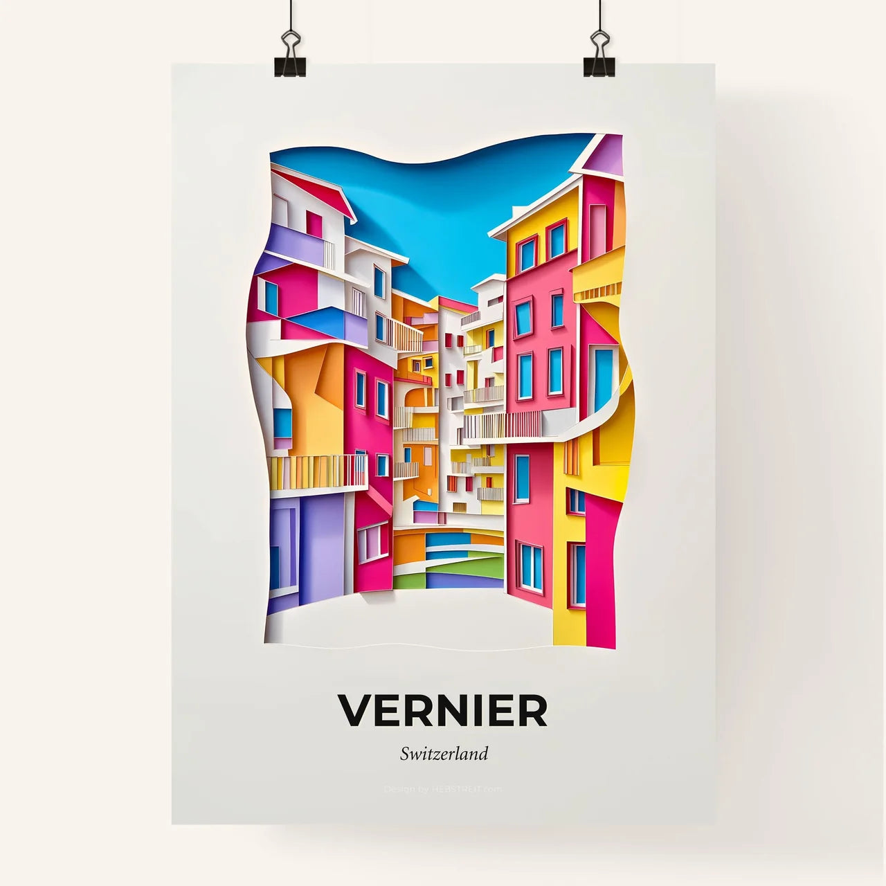 Vivid Vernier, Switzerland, Colorful Poster