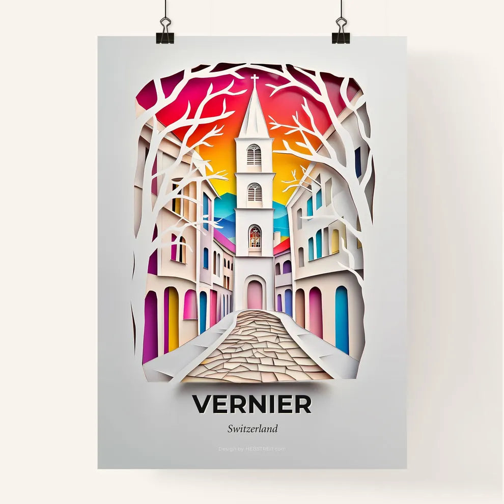 Vivid Vernier, Switzerland, Colorful Poster