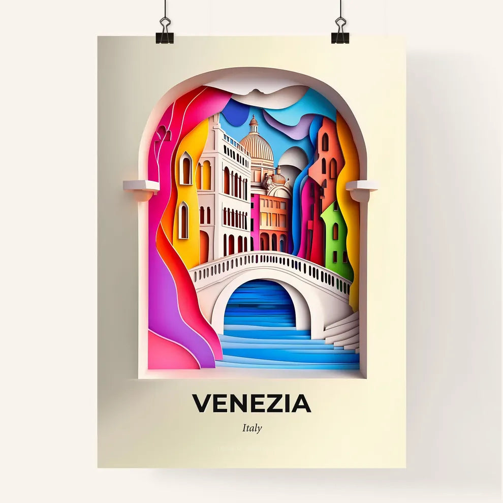 Vivid Venice, Italy, Colorful Poster