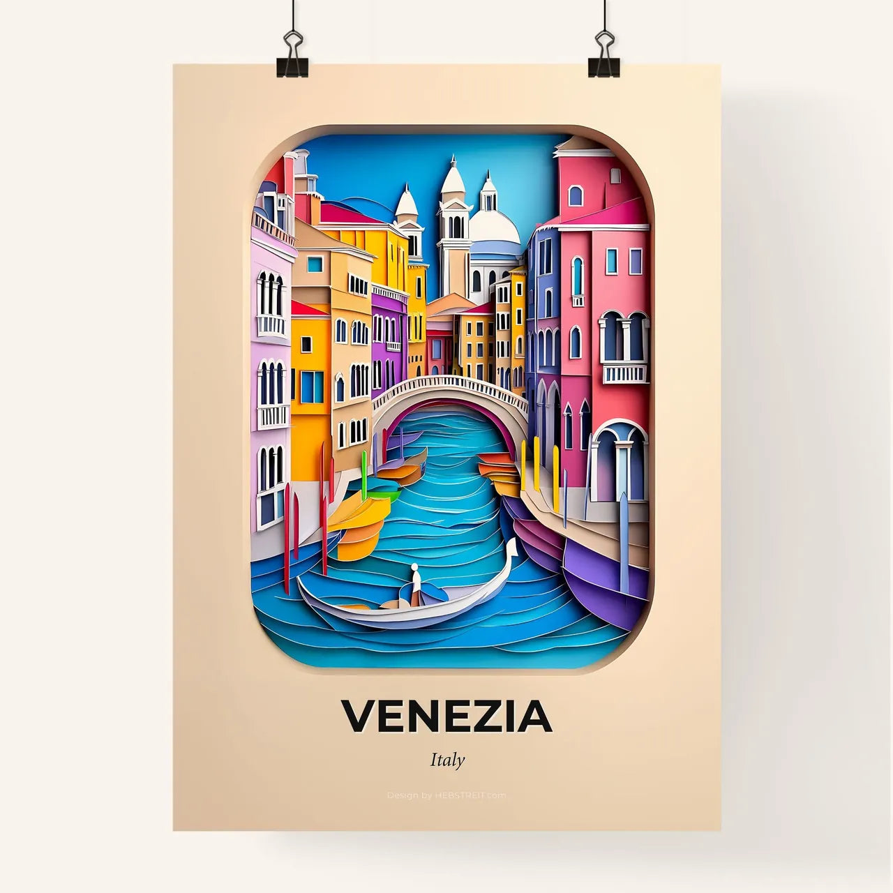 Vivid Venice, Italy, Colorful Poster
