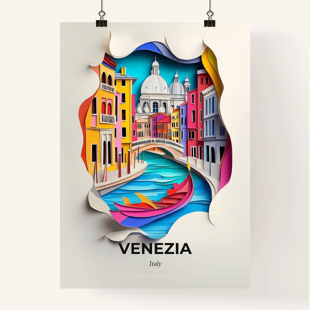 Vivid Venice, Italy, Colorful Poster