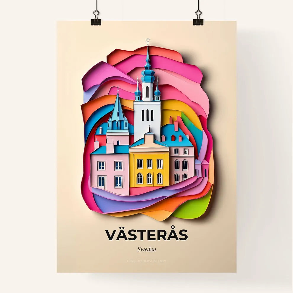 Vivid Västerås, Sweden, Colorful Poster