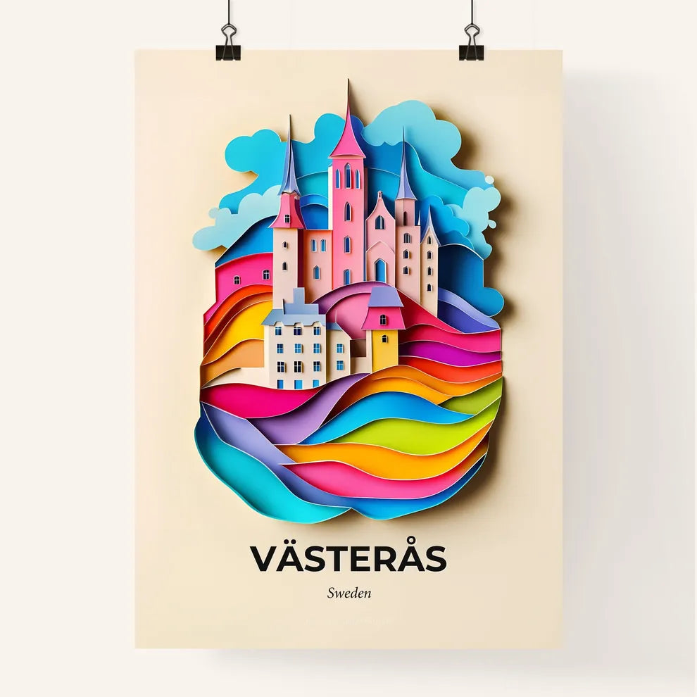 Vivid Västerås, Sweden, Colorful Poster