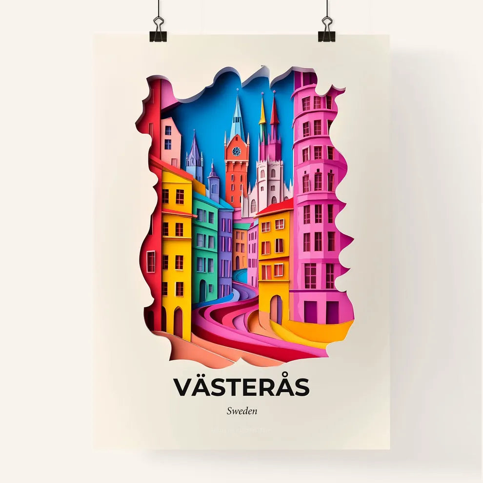 Vivid Västerås, Sweden, Colorful Poster