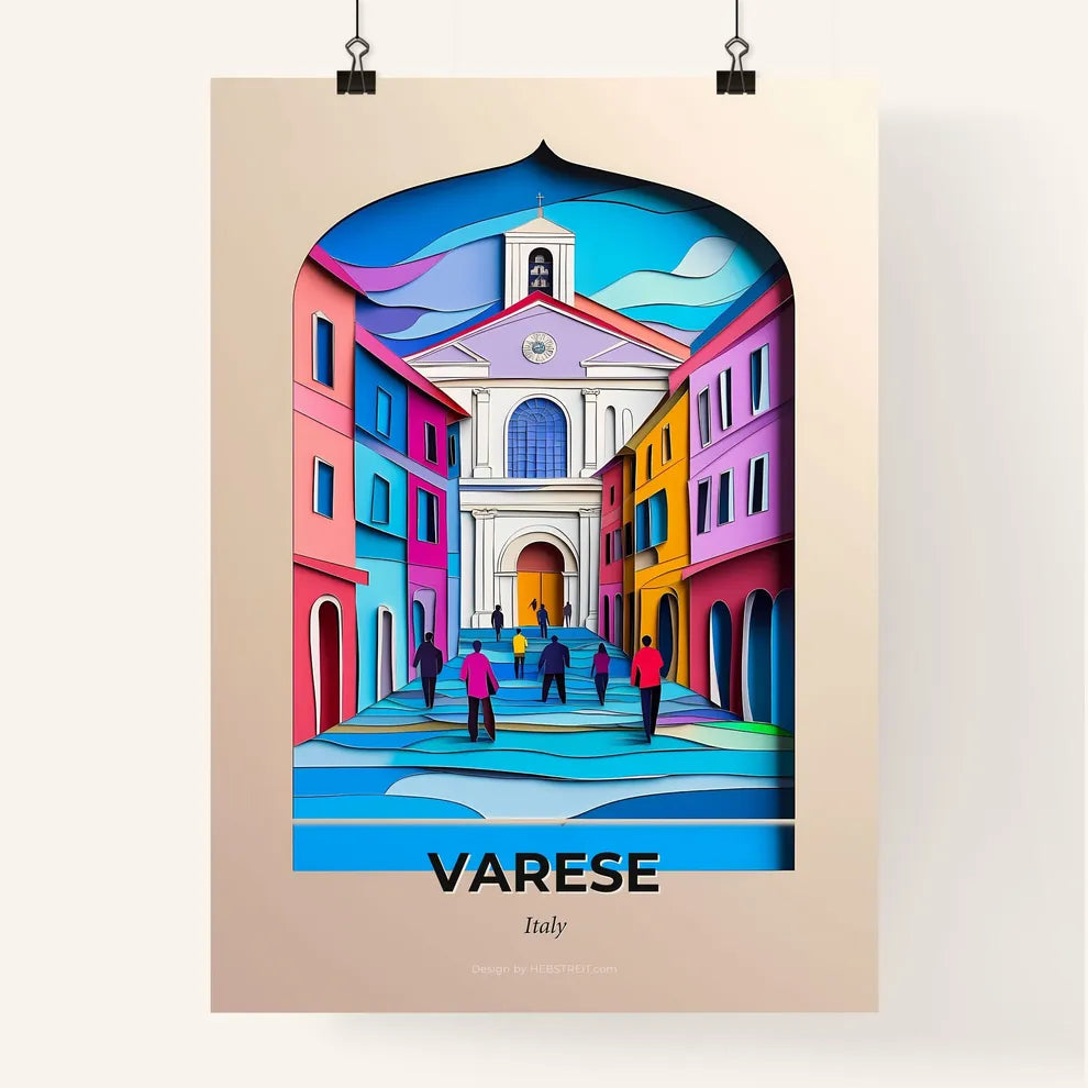 Vivid Varese, Italy, Colorful Poster