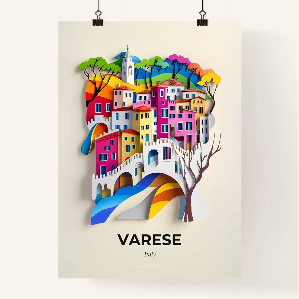 Vivid Varese, Italy, Colorful Poster