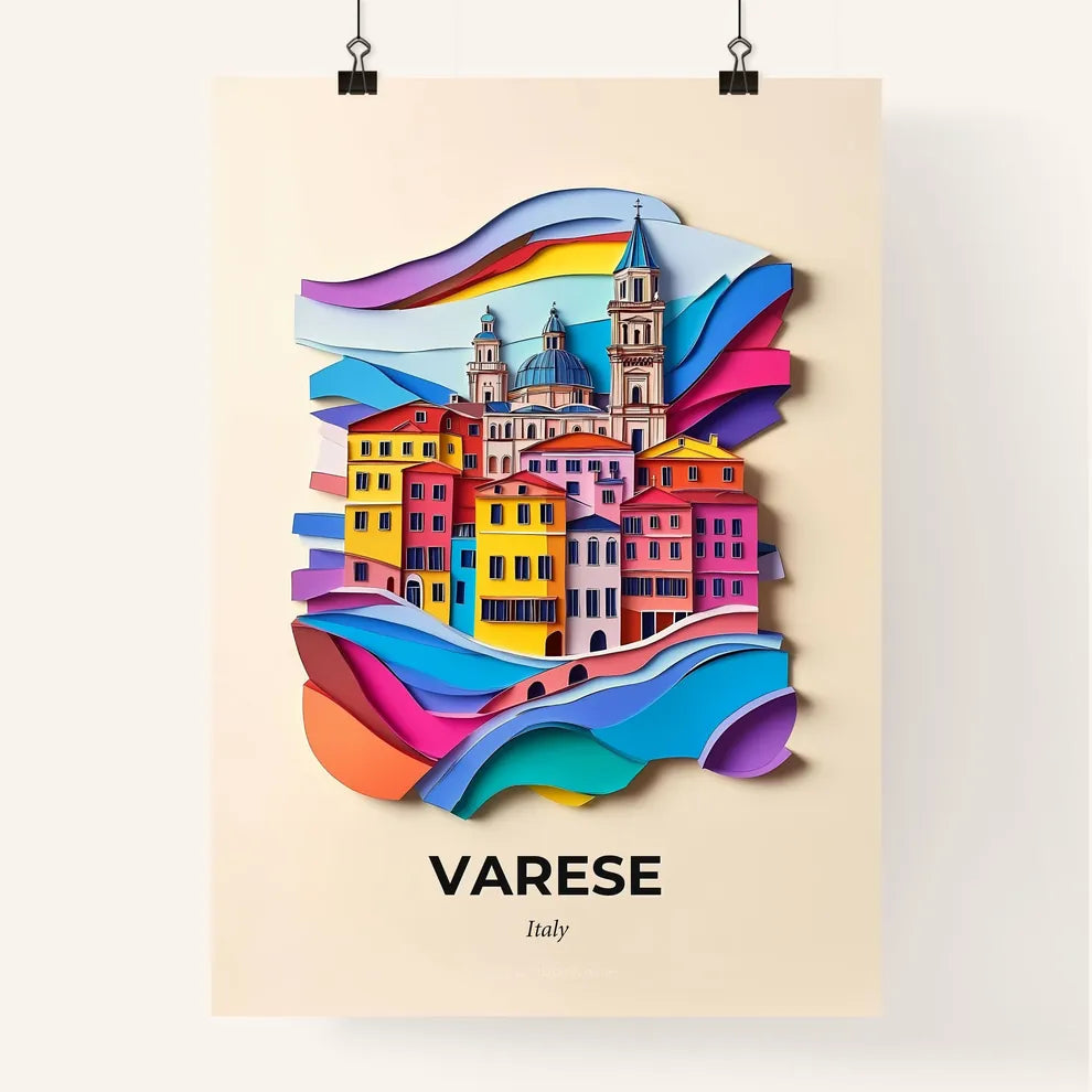 Vivid Varese, Italy, Colorful Poster