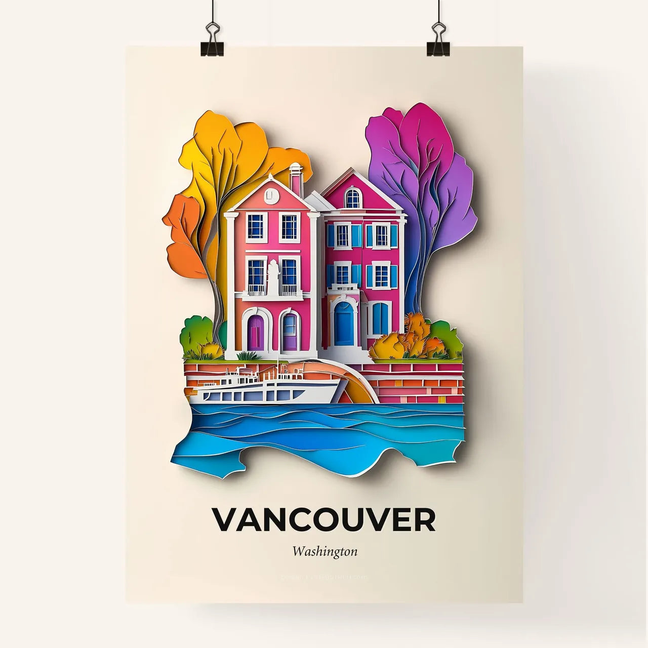 Vivid Vancouver, Washington, Colorful Poster