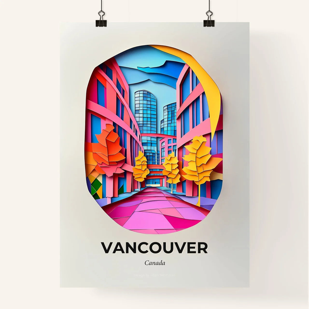 Vivid Vancouver, Canada, Colorful Poster