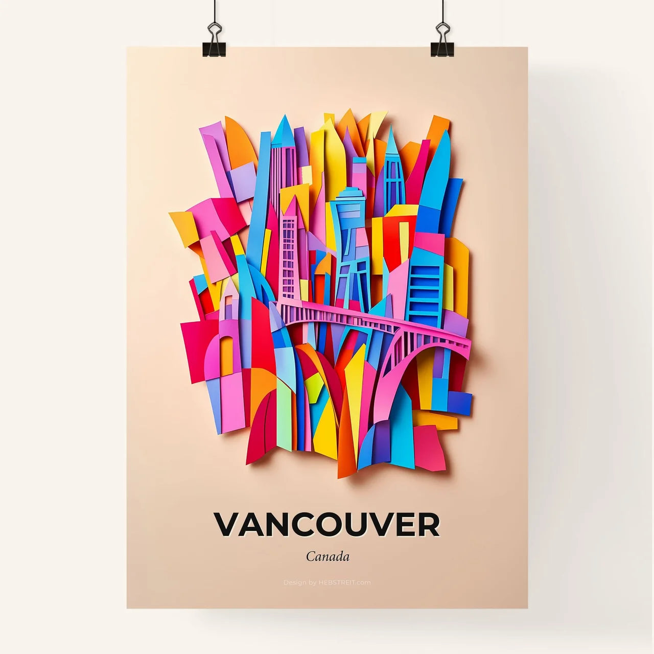 Vivid Vancouver, Canada, Colorful Poster