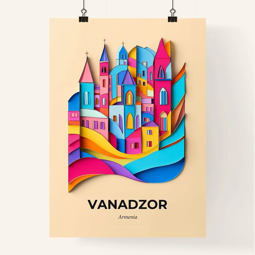 Vivid Vanadzor, Armenia, Colorful Poster