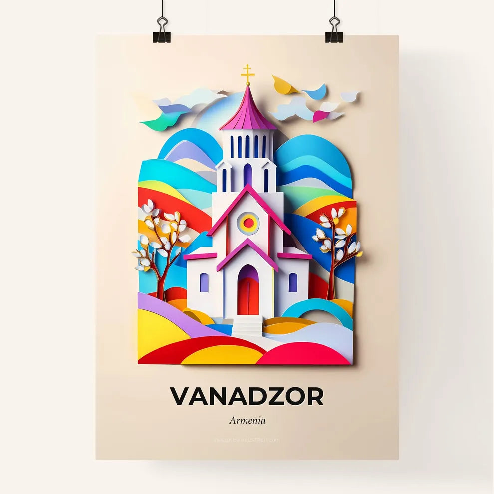 Vivid Vanadzor, Armenia, Colorful Poster