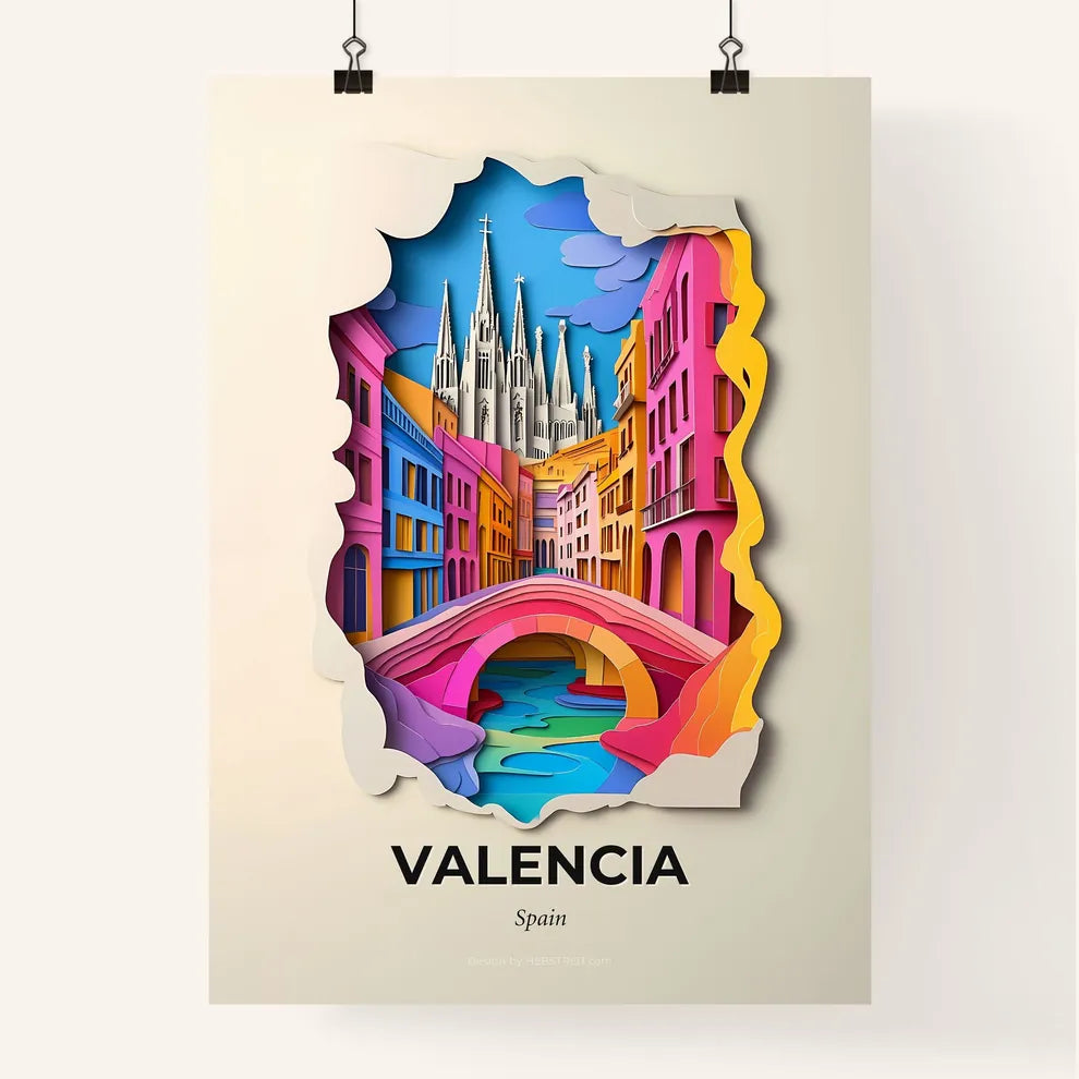Vivid Valencia, Spain, Colorful Poster