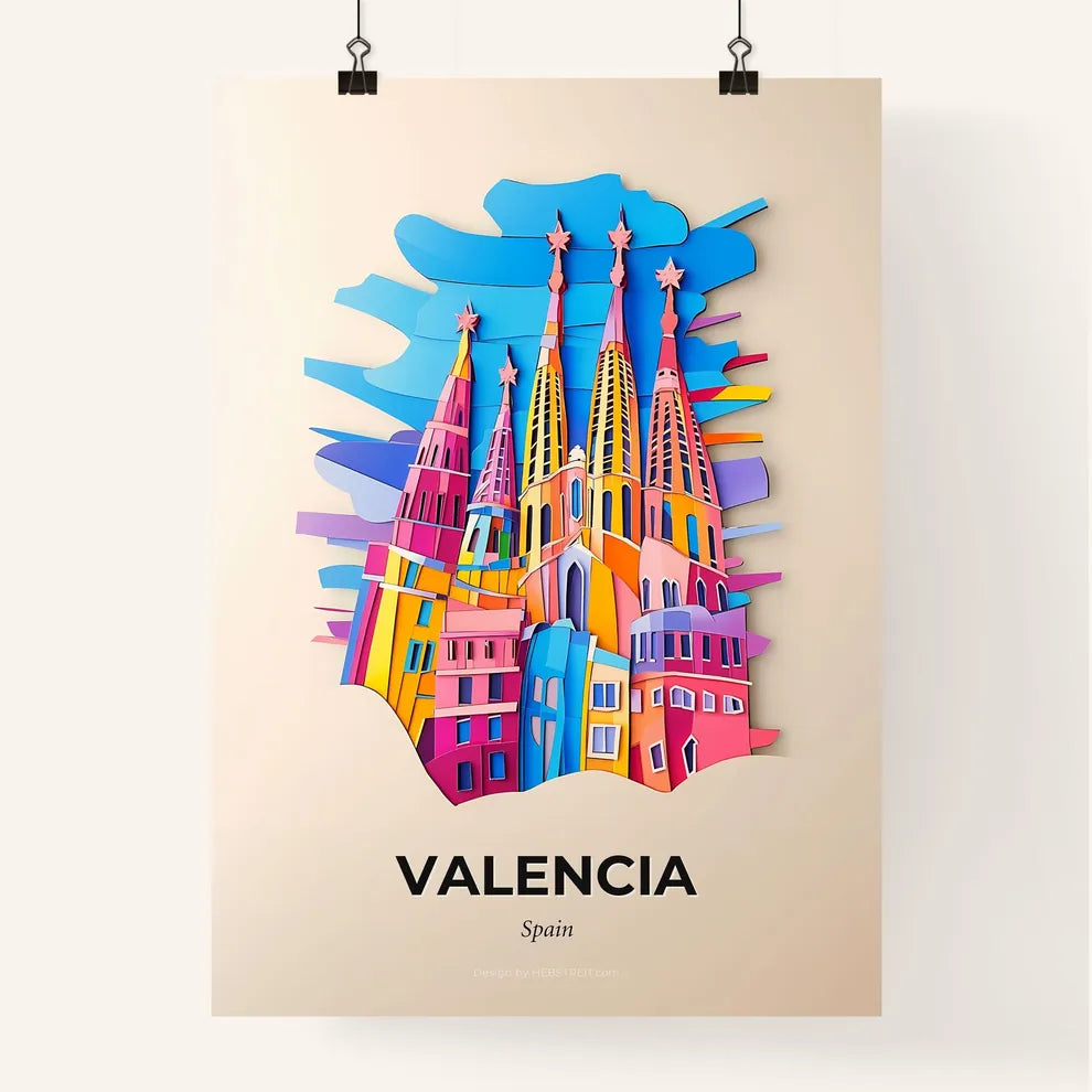 Vivid Valencia, Spain, Colorful Poster