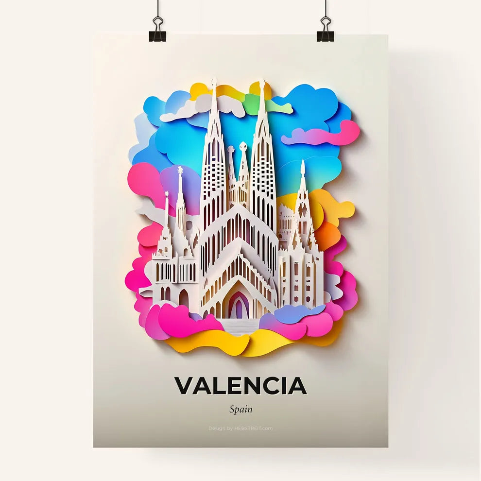Vivid Valencia, Spain, Colorful Poster