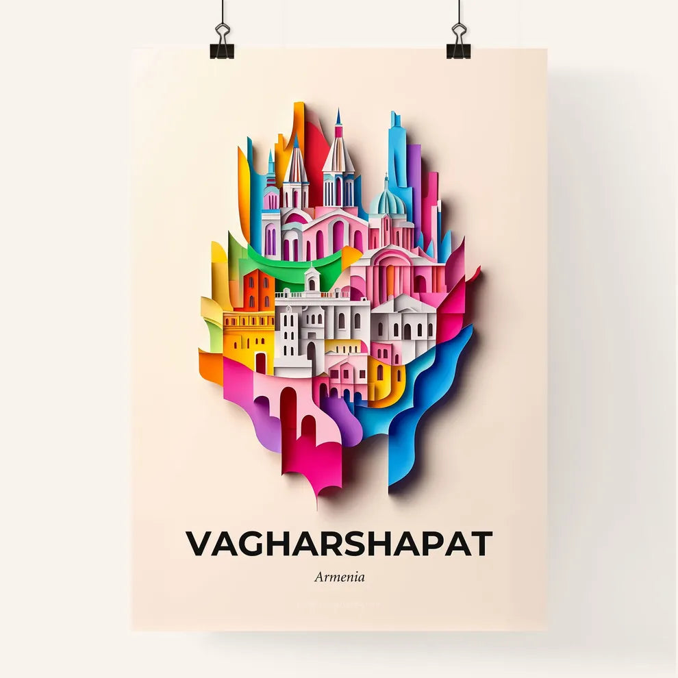 Vivid Vagharshapat, Armenia, Colorful Poster