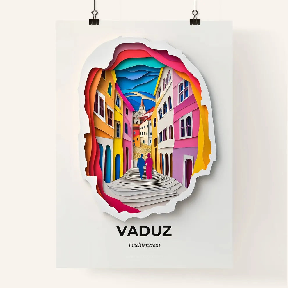 Vivid Vaduz, Liechtenstein, Colorful Poster